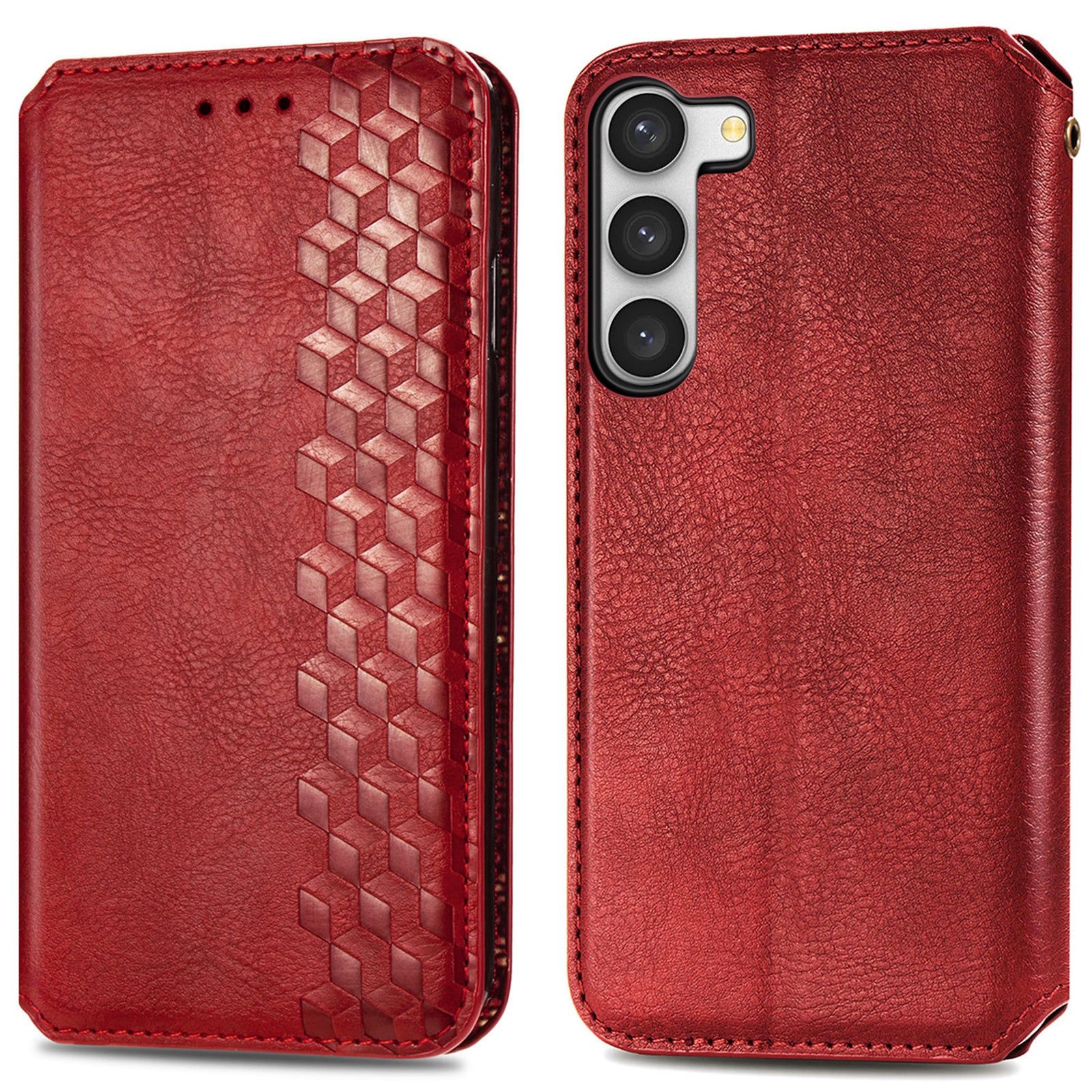 For Samsung Galaxy S23 Full Coverage PU Leather Rhombus Imprinted Cover Magnetic Auto-absorbed Stand Wallet Folio Flip Phone Case For Samsung Galaxy S23 Full Coverage PU Leather Rhombus Imprinted Cover Magnetic Auto-absorbed Stand Wallet Folio Flip Phone Case